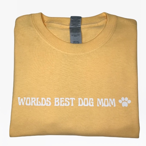 WORLDS BEST DOG MOM Unisex Adult 100% Cotton Crewneck T-Shirts - Various - Picture 5 of 11